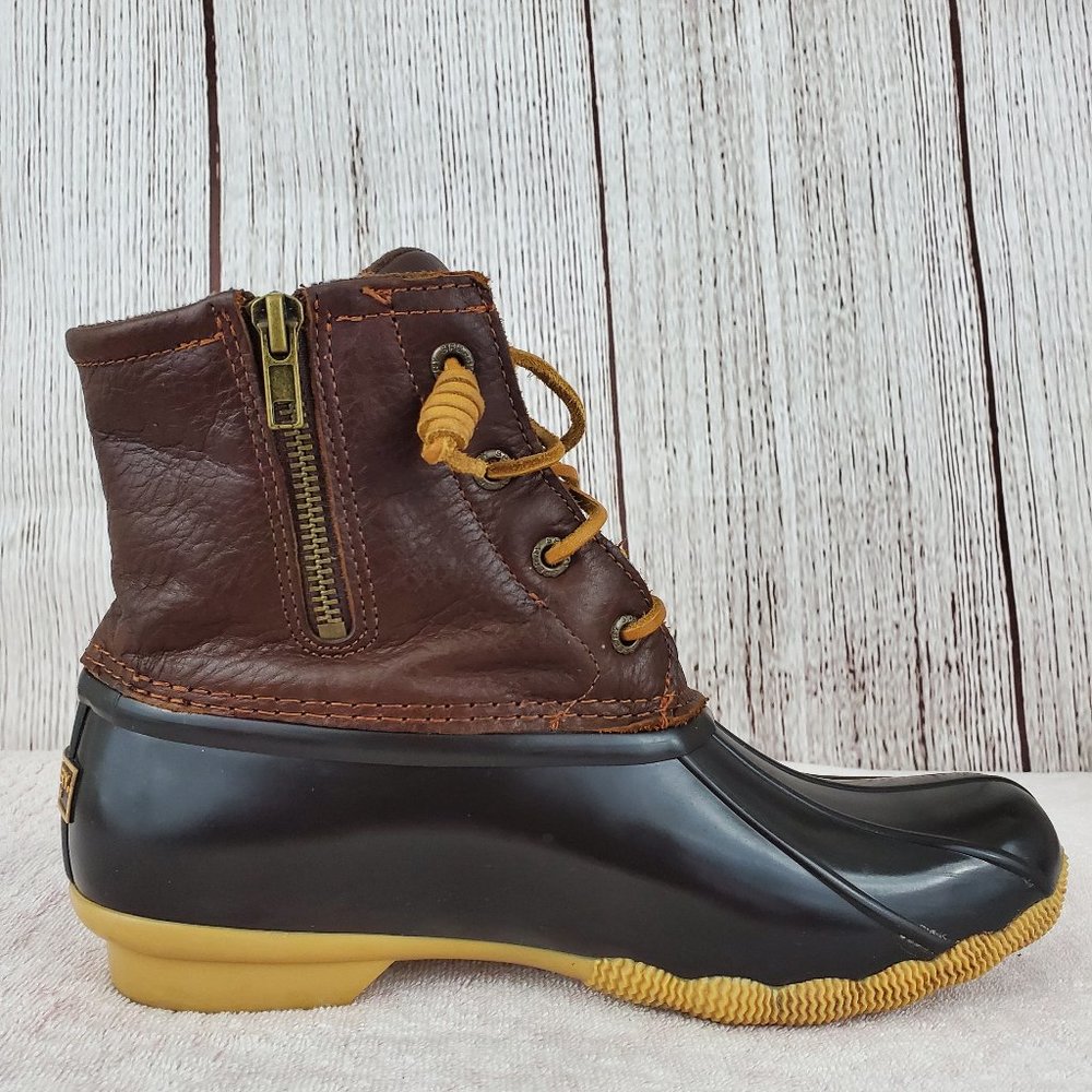 Sperry Saltwater Side Zip Duck Boots Size 8